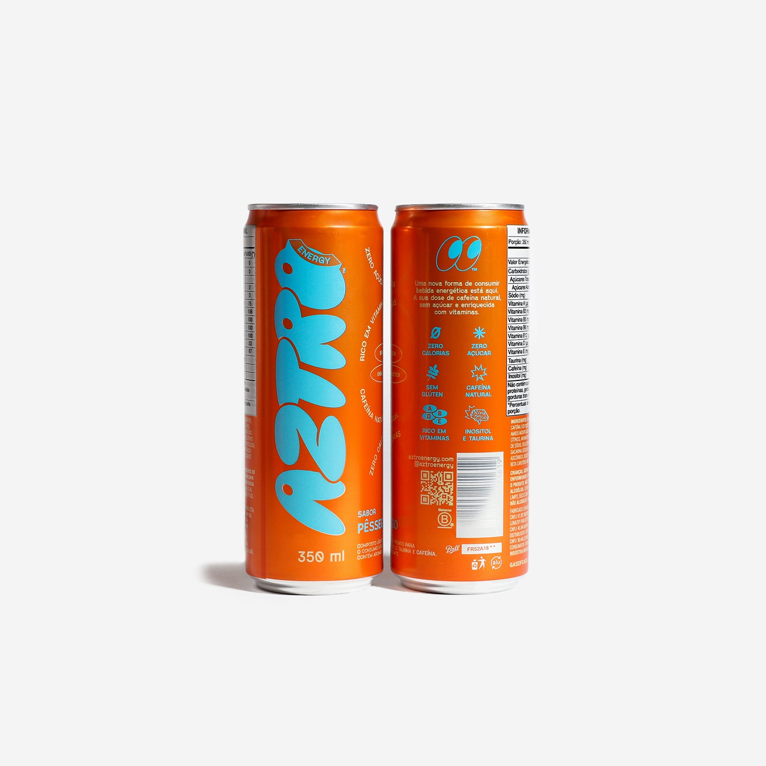 Bebida Energética Aztro Pêssego Lata 350 ML 6 Pack (R$8,99 por lata)