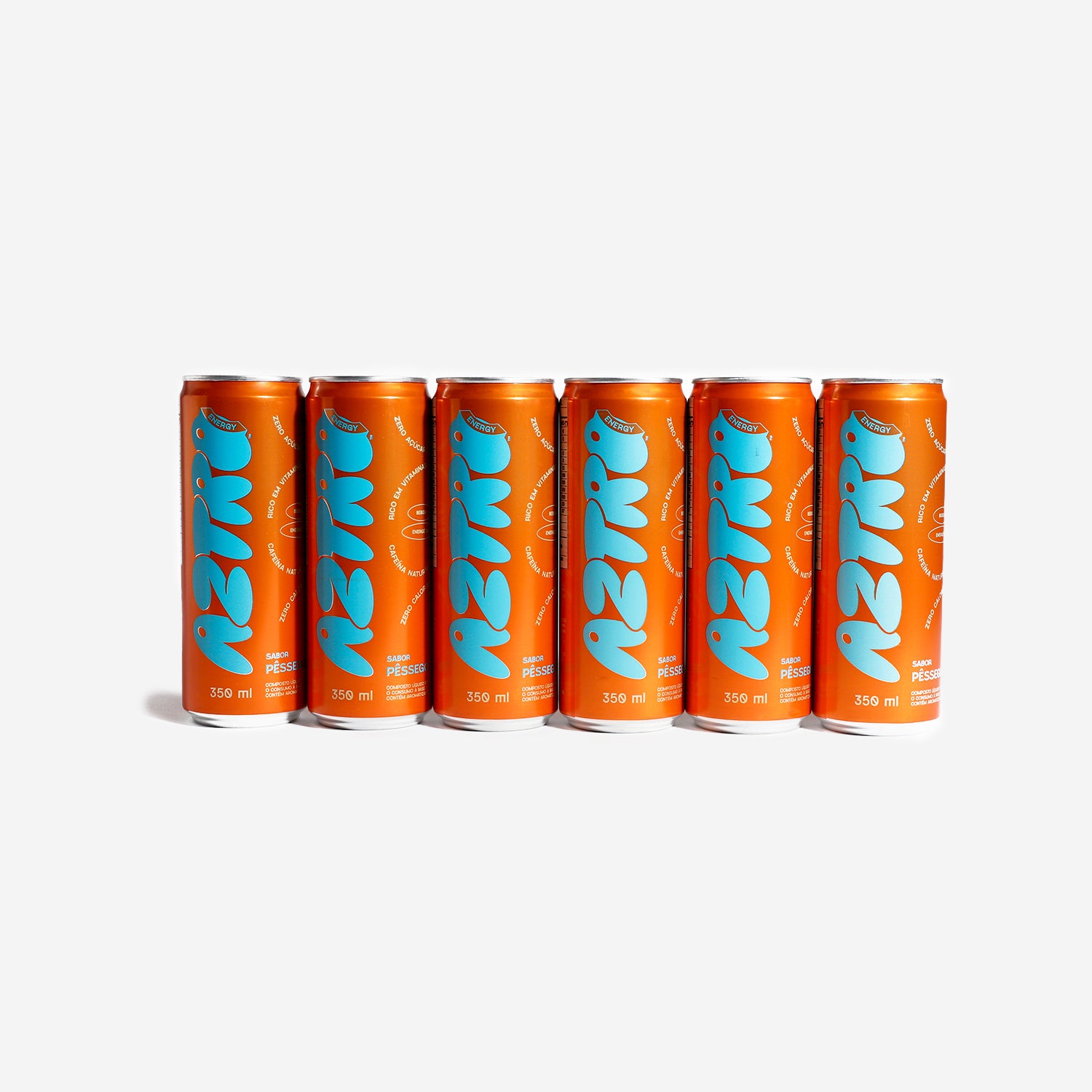 Bebida Energética Aztro Pêssego Lata 350 ML 6 Pack (R$8,99 por lata)